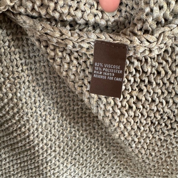 j.mclaughlin tan gold open knit long sleeve sweater - Picture 5 of 9